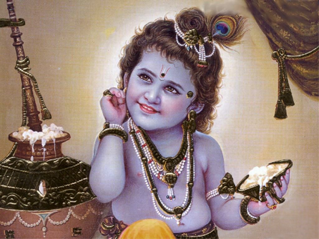 Lord Krishna Eating Butter Hd Wallpaper Free Taazakhabar News 6613