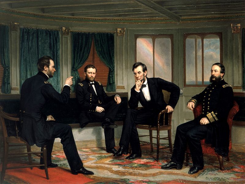 Abraham Lincoln the 16th Presidents of USA in a meeting