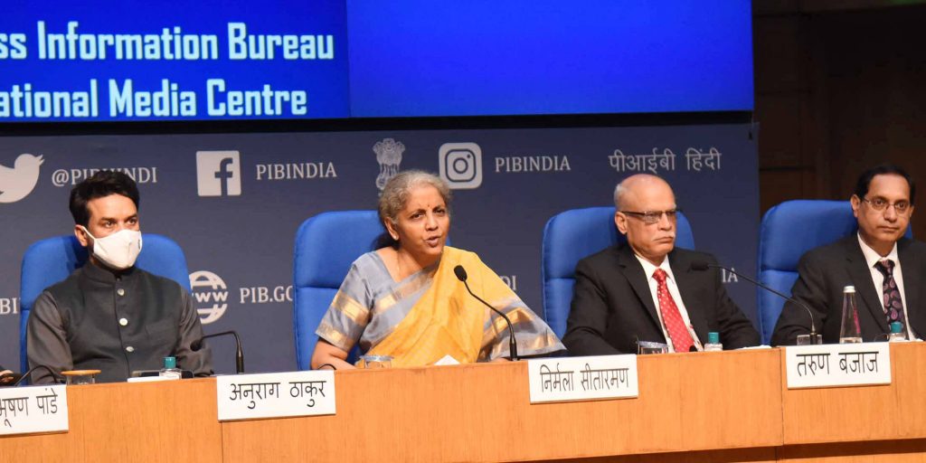 Nirmala Sitharaman addressing a Post Budget Press Conference
