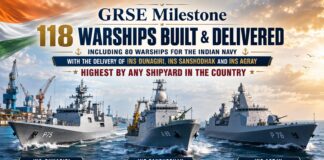 Hat-Trick on the High Seas: GRSE hands over three warships to Indian Navy in a single day